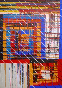 Squares  1996  acrylic and oil on canvas  140/200 cm