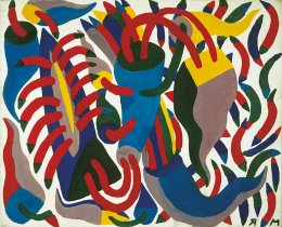Worms  1986  synthetic paint on canvas  68/56 cm