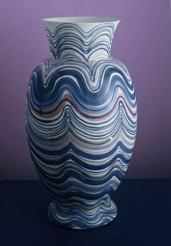 Vase 2003 translucent paint under glazing on porcelain height 50 cm