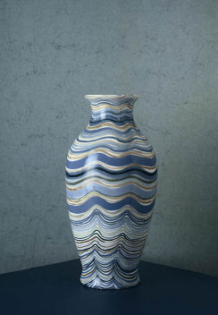 Vase 2003 translucent paint under glazing on porcelain height 40 cm